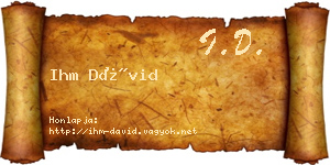 Ihm Dávid névjegykártya